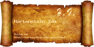 Hartenstein Ida névjegykártya